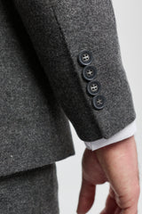 Herre grå uldjakkesæt