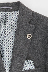 Herre grå uldjakkesæt