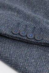 Herre 3-delt marineblåt jakkesæt med dobbeltradet vest