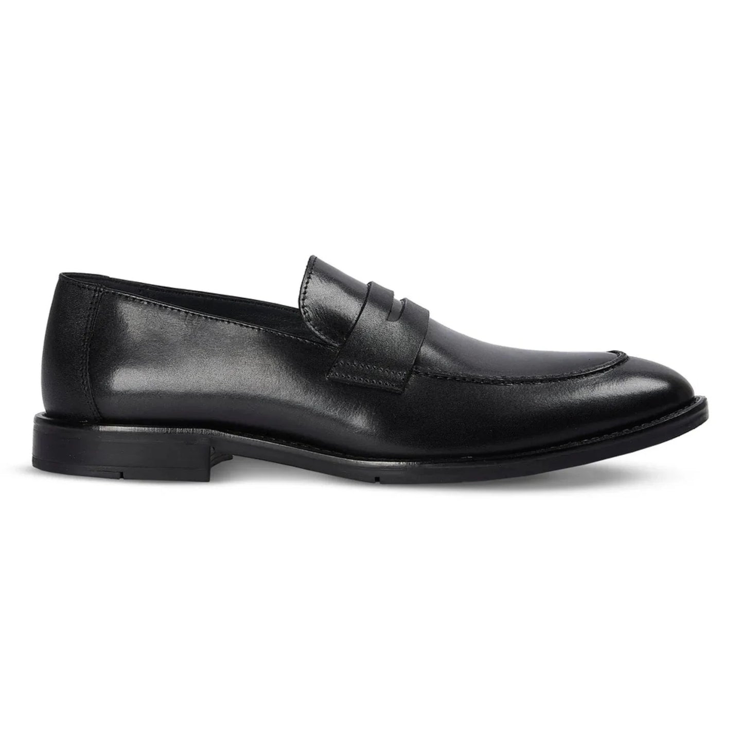 Ted - Sorte klassiske herreloafers i læder med mock toe-mønster