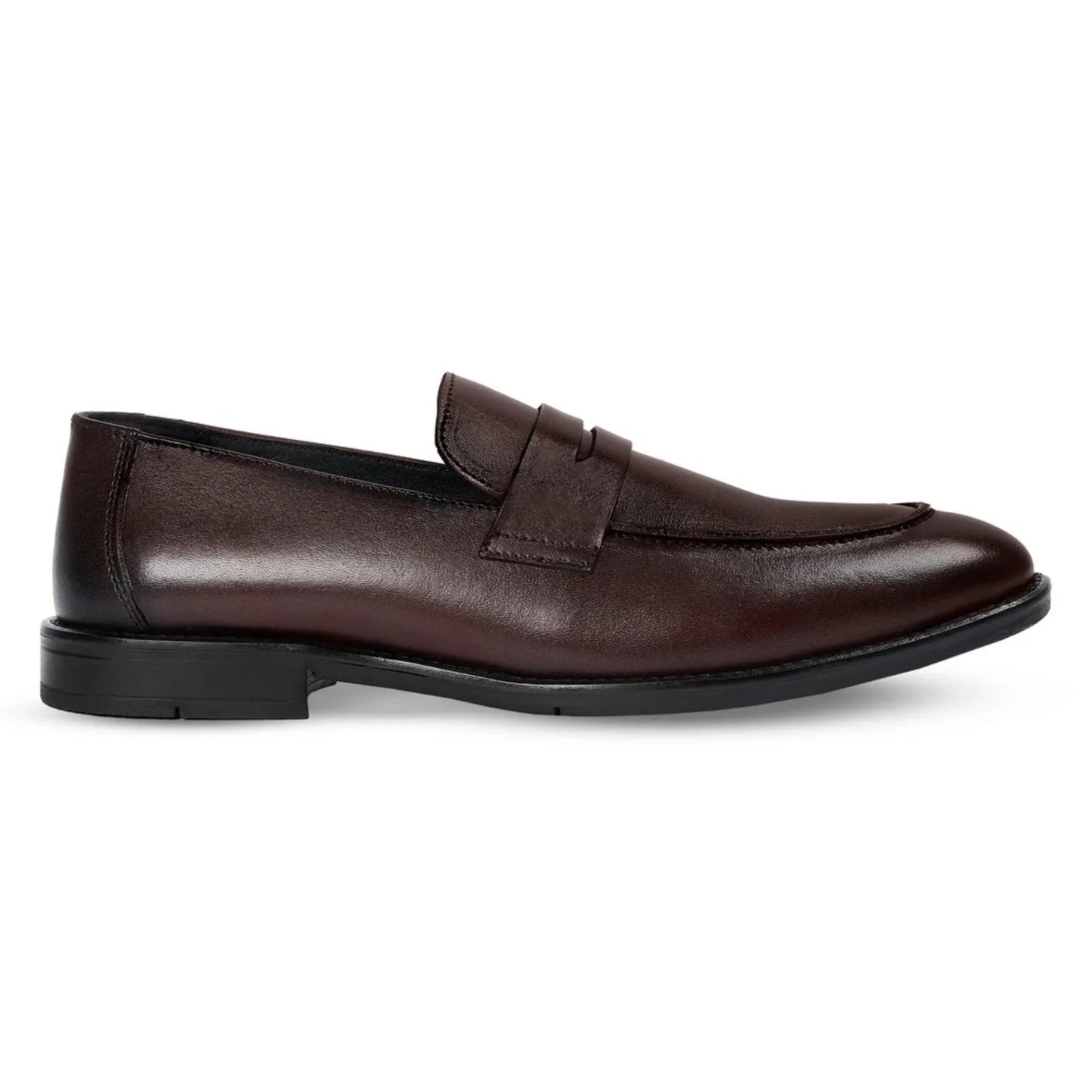 Ted - Herre Brune Klassiske Læder Penny Loafers med Moc Toe-snøre
