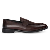 Ted - Herre Brune Klassiske Læder Penny Loafers med Moc Toe-snøre