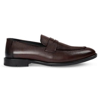 Ted - Herre Brune Klassiske Læder Penny Loafers med Moc Toe-snøre