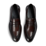 Ted - Herre Brune Klassiske Læder Penny Loafers med Moc Toe-snøre