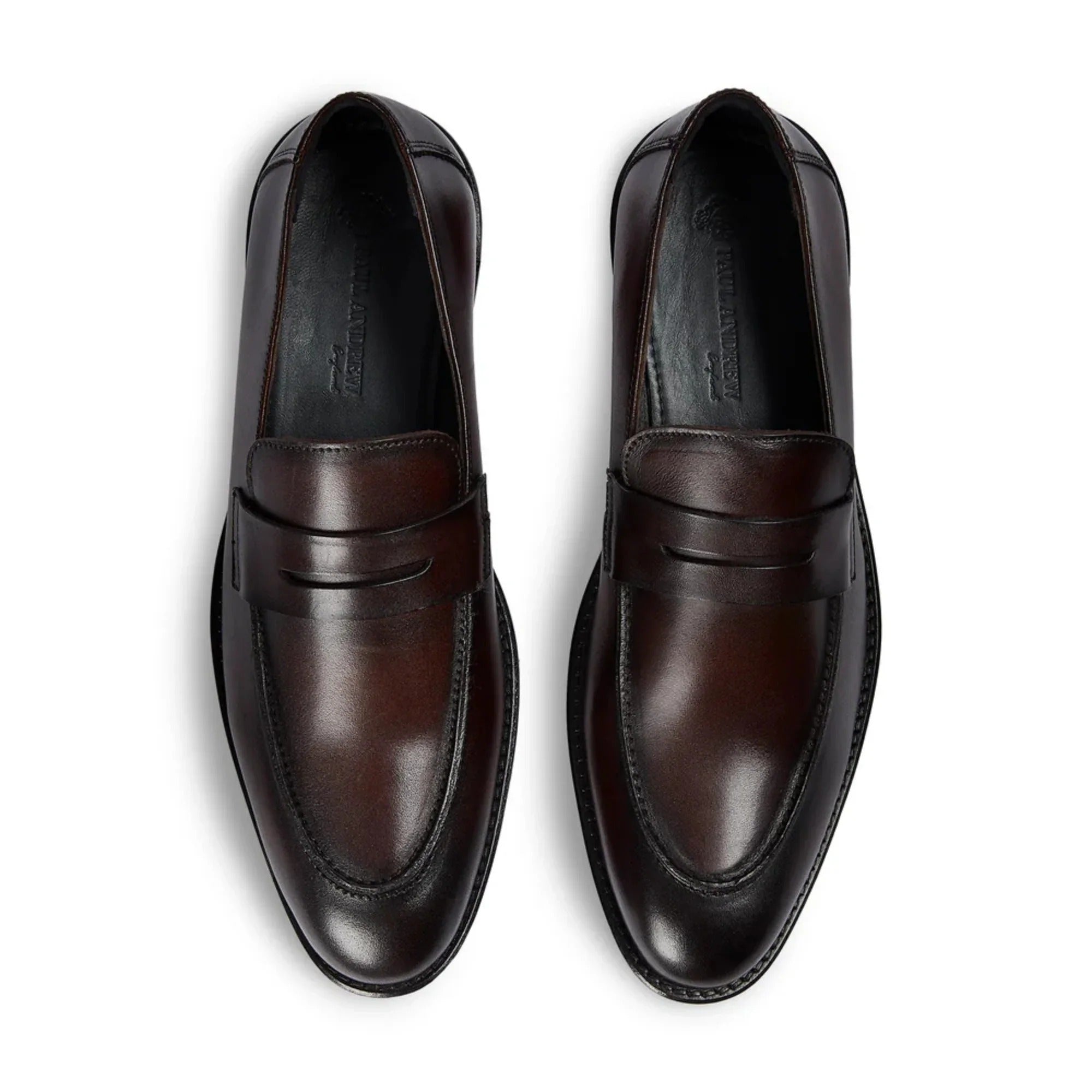 Ted - Herre Brune Klassiske Læder Penny Loafers med Moc Toe-snøre