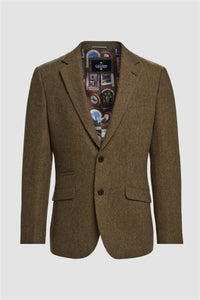 Thomas - Herre Brun Klassisk Sildebensmønstret Tweed Blazer