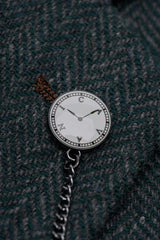 Thomas - Herre Olivengrøn Klassisk Sildebensmønstret Tweed Blazer