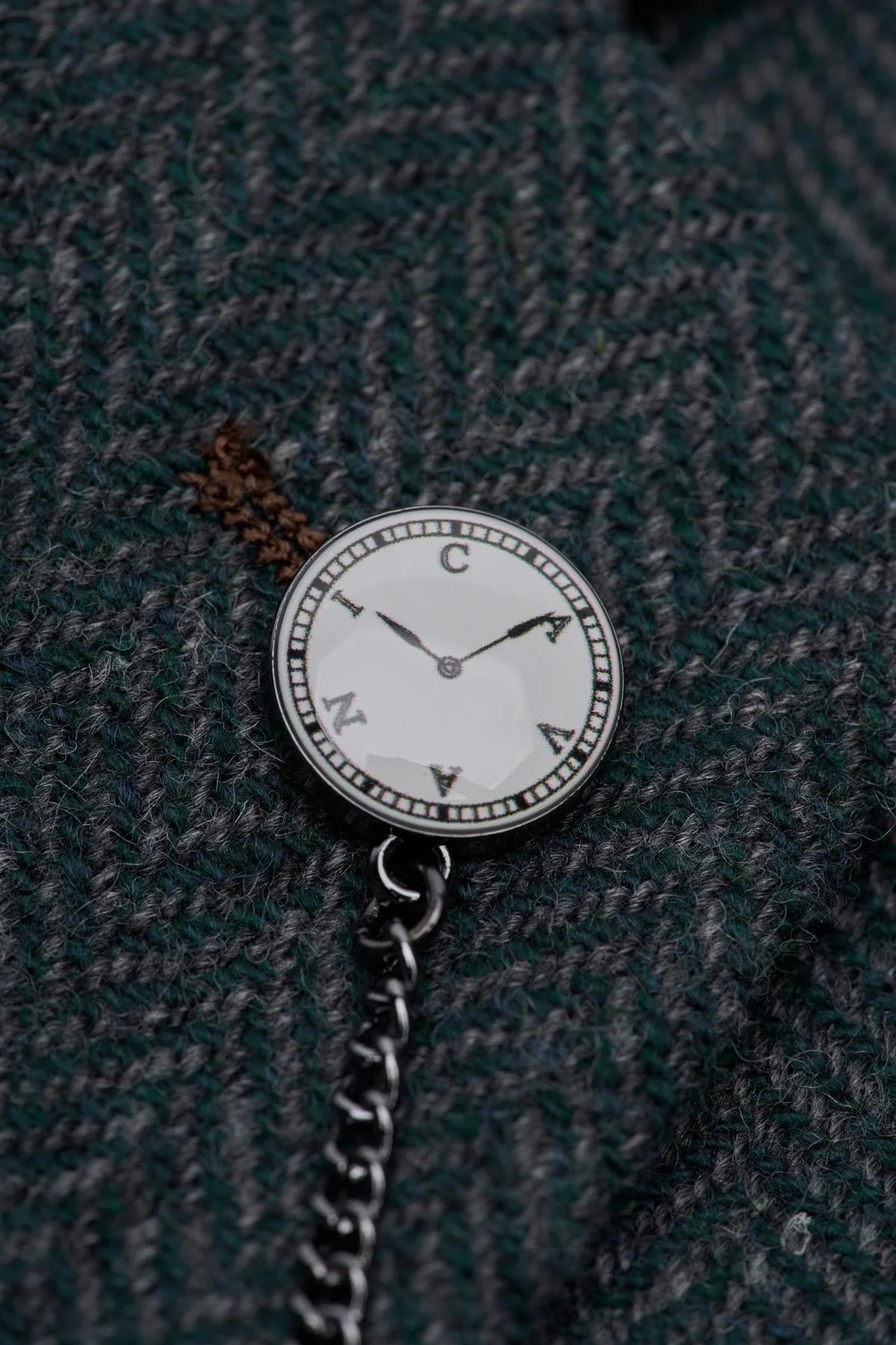 Thomas - Herre Olivengrøn Klassisk Sildebensmønstret Tweed Blazer