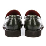 Tristian - Herre Grønne Læder Sildebensfarvet Tweed Loafers
