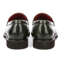 Tristian - Herre Grønne Læder Sildebensfarvet Tweed Loafers