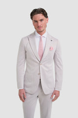 Vasco - Herre Beige Sildebensmønstret Blazer