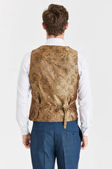 Viceroy marineblåt jakkesæt med Harris brun tweed kontrasterende vest
