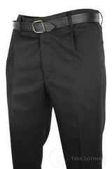 Mens Black Smart Work Office Wedding Trousers W Belt Short Reg Long