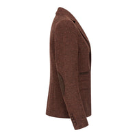 WS-12 - Dame Tweed Blazer Sildebensmønster Uld Rustbrun
