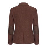 WS-12 - Dame Tweed Blazer Sildebensmønster Uld Rustbrun