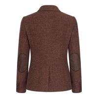 WS-12 - Dame Tweed Blazer Sildebensmønster Uld Rustbrun