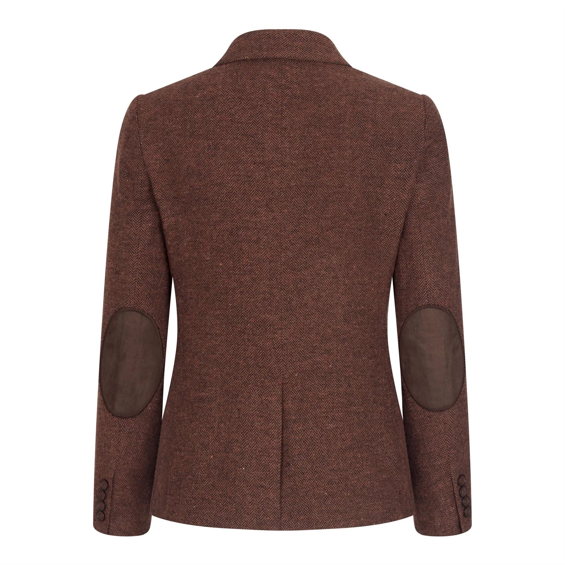 WS-12 - Dame Tweed Blazer Sildebensmønster Uld Rustbrun