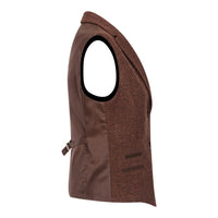 WS-12 - Dame Tweed-jakkesætsvest i sildebensmønster i uld, rustbrun