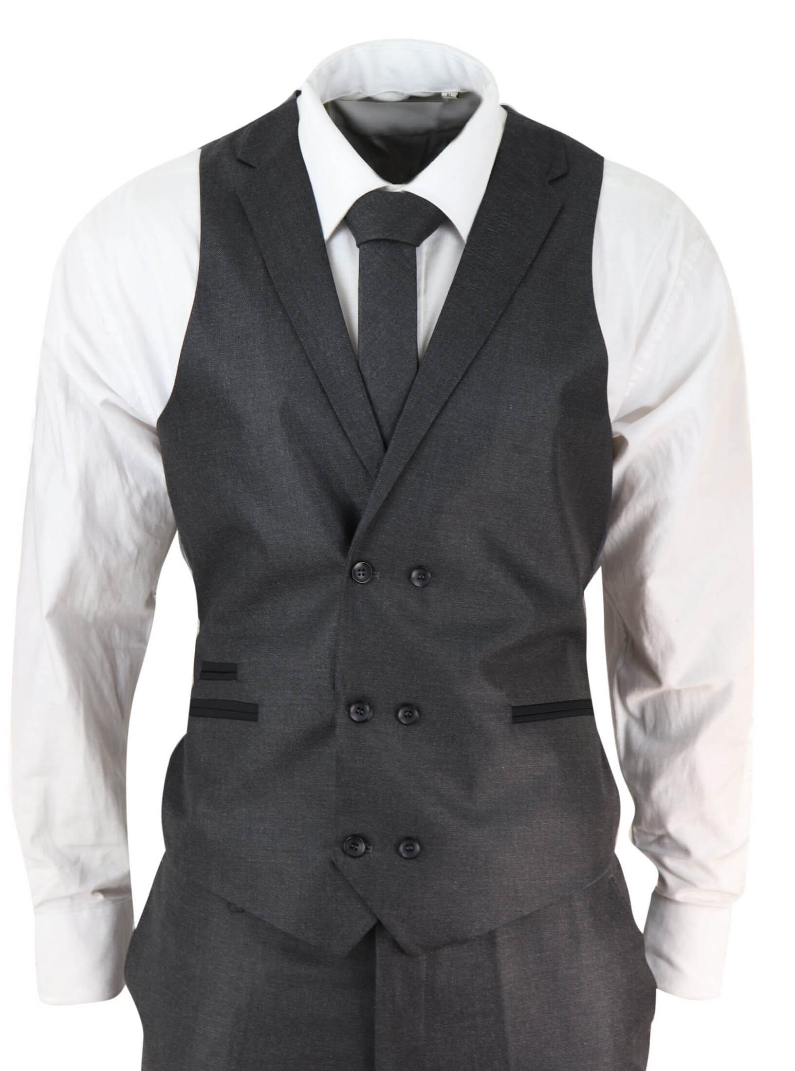Mens 3 Piece Charcoal Grey Suit