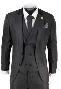 Mens 3 Piece Charcoal Grey Suit
