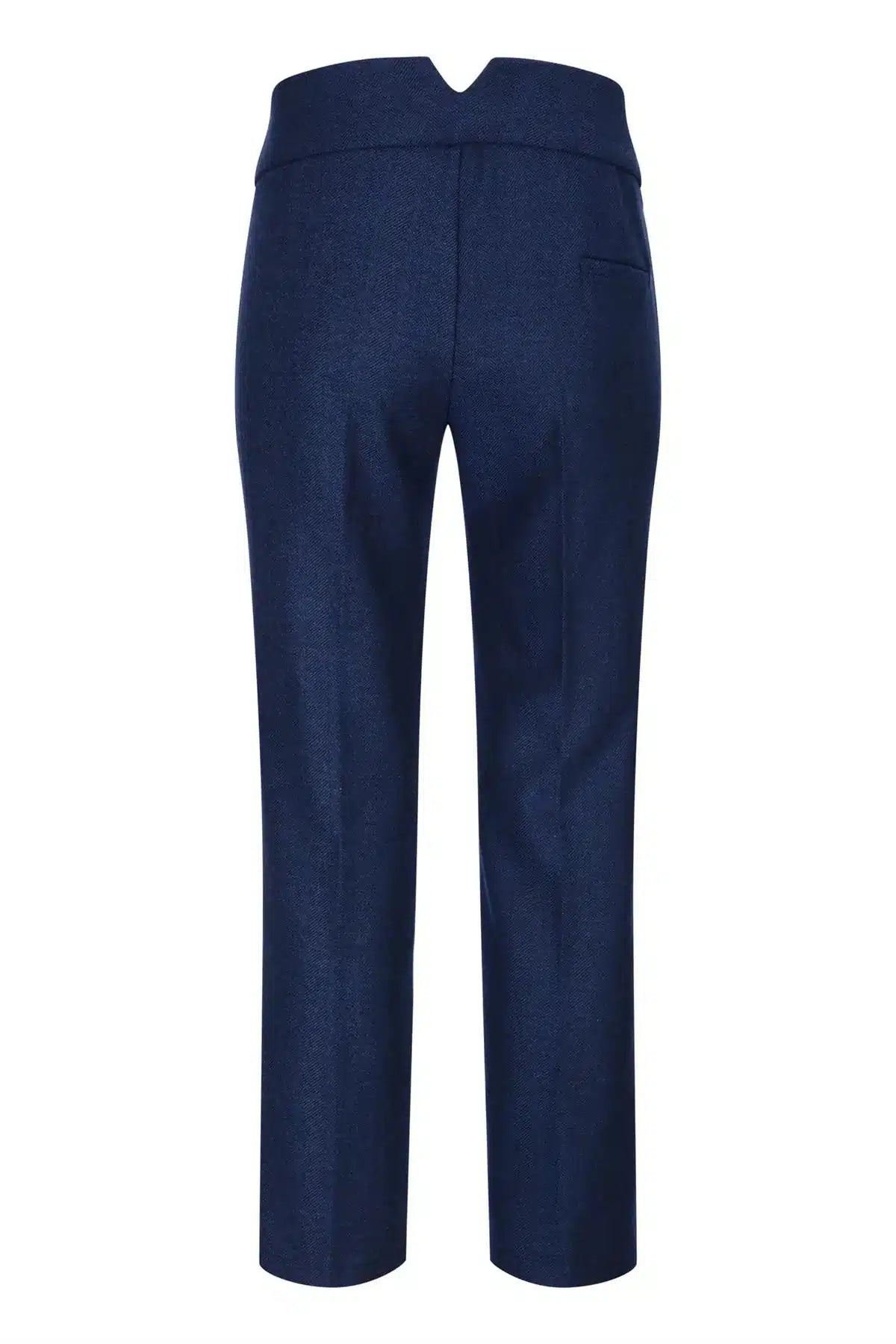 Womens Tweed Herringbone Trouser Navy Blue 1920s Vintage Classic Gatsby Blinders