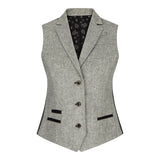 Gray vest with black accents on a white background